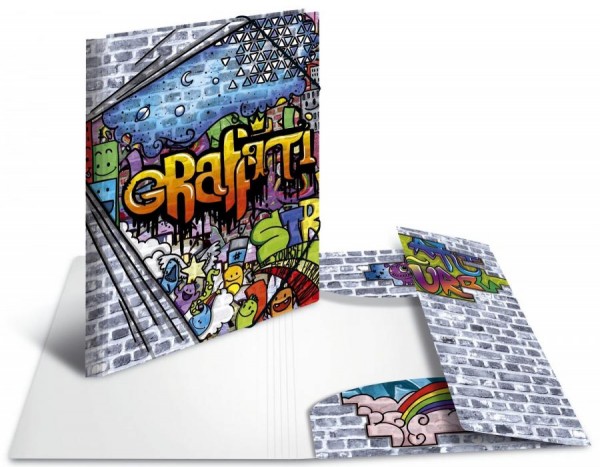 HERMA Eckspannermappe ´Graffiti´, aus PP, DIN A4