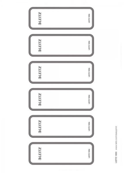 LEITZ Ordnerrücken-Etikett, 36 x 111 mm, kurz, schmal, grau