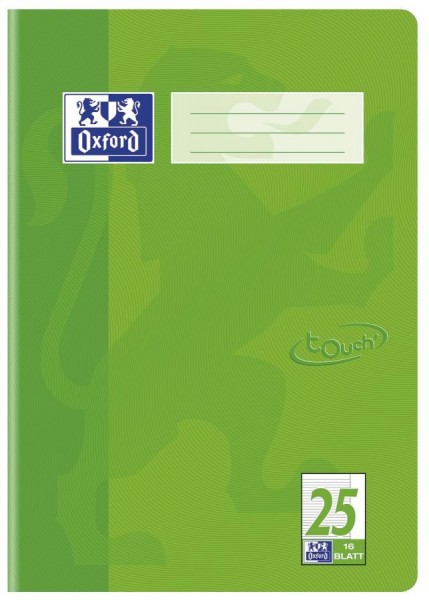 Oxford Schulheft ´Touch´, DIN A4, Lineatur 25, grasgrün
