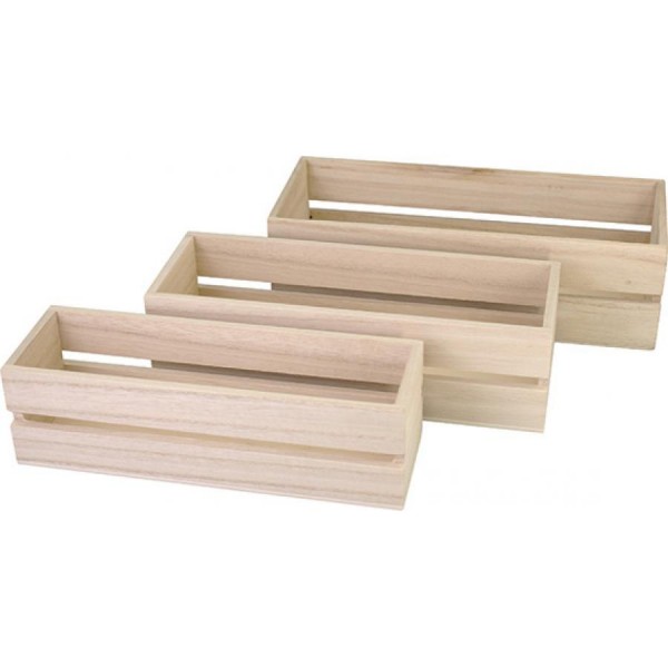 KREUL Holzbox, rechteckig, 3er Set