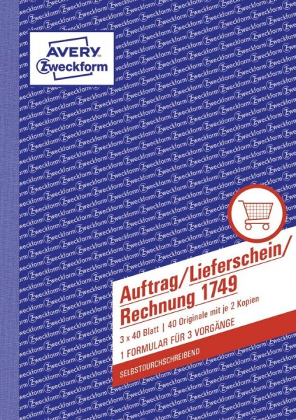 AVERY Zweckform Formularbuch ´Auftrag/Lieferschein/Rechnung´