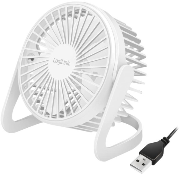 LogiLink USB-Schreibtisch-Ventilator, 30 dB, weiß