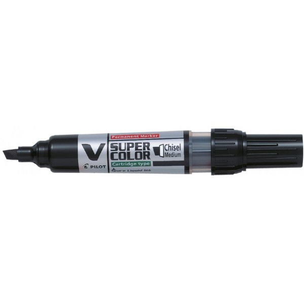 PILOT Permanent-Marker V SUPER COLOR, Keilspitze, schwarz
