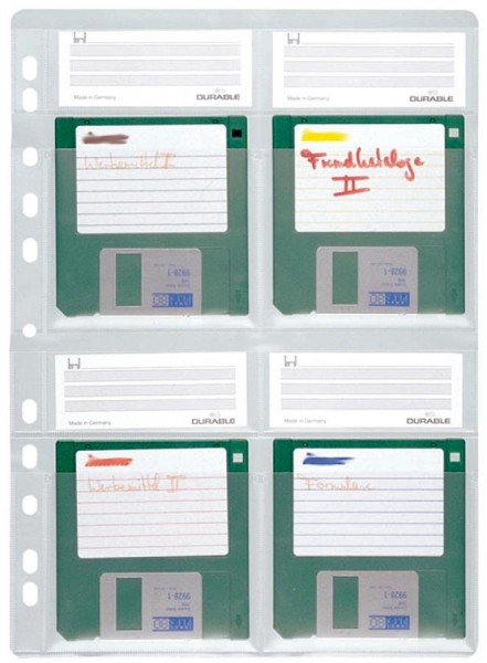 DURABLE Disketten-Hülle, für 4 x 3,5´ Disketten, DIN A4