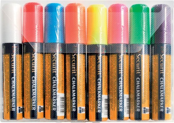 Securit Kreidemarker ORIGINAL LARGE, 8er Etui, weiß