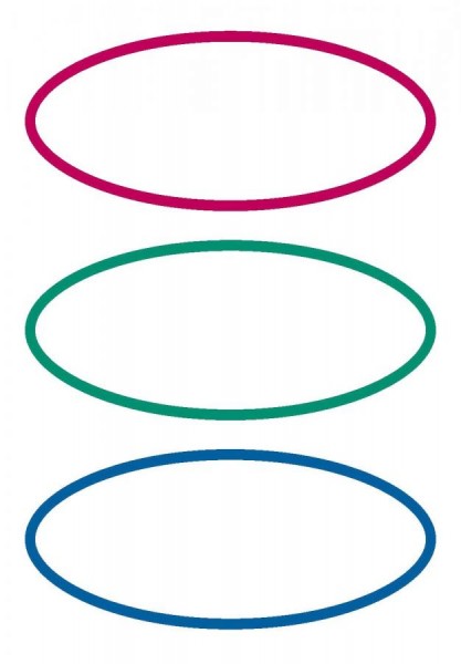 HERMA Buchetiketten oval, rot / grün / blau