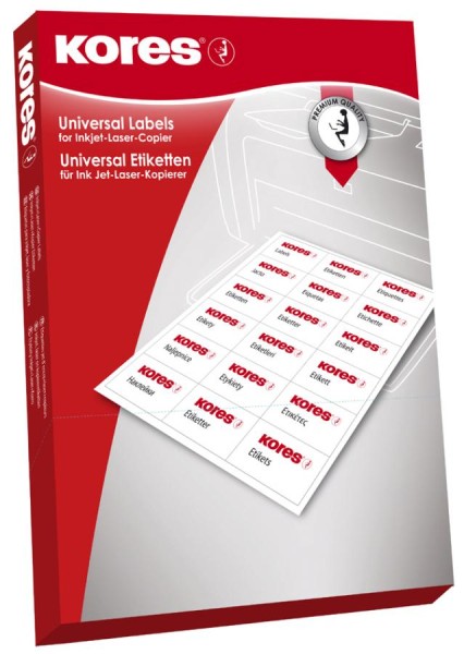 Kores Universal-Etiketten, 99,1 x 139 mm, weiß, 100 Blatt