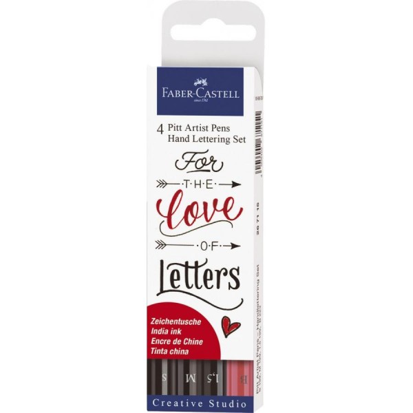 FABER-CASTELL Tuschestift PITT artist pen, 4er Etui