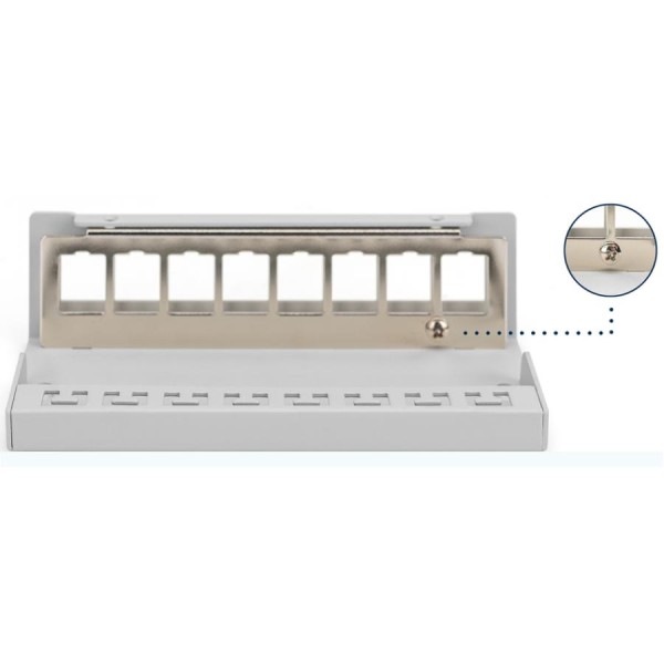 DIGITUS Desktop Modular Patch Panel, 8-Ports, lichtgrau