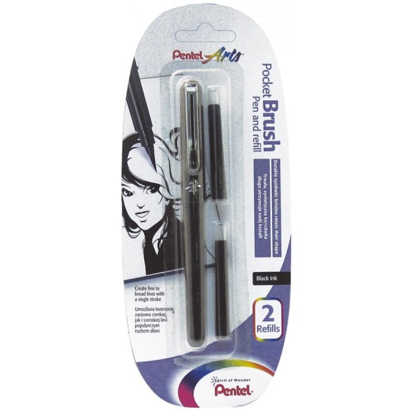 PentelArts Brush Pen Pinselstift, Gehäuse schwarz