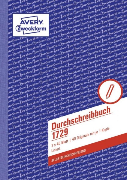AVERY Zweckform Formularbuch ´Durchschreibebuch´, A5