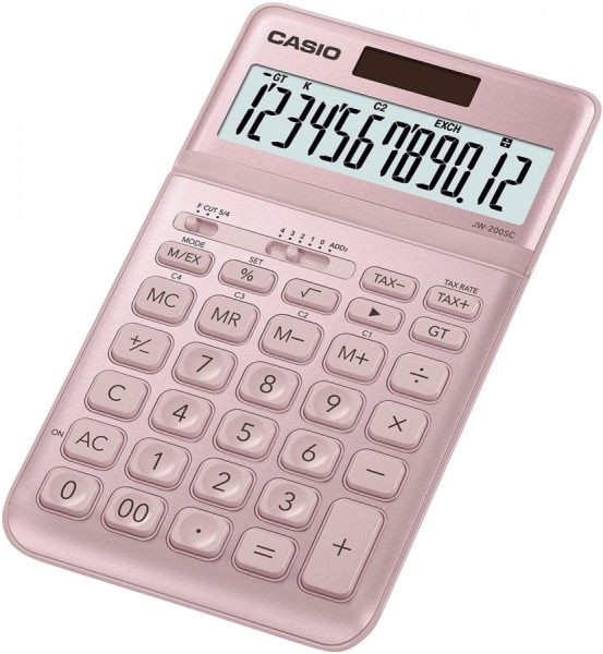 CASIO Tischrechner JW-200SC-PK , Solar-/ Batteriebetrieb
