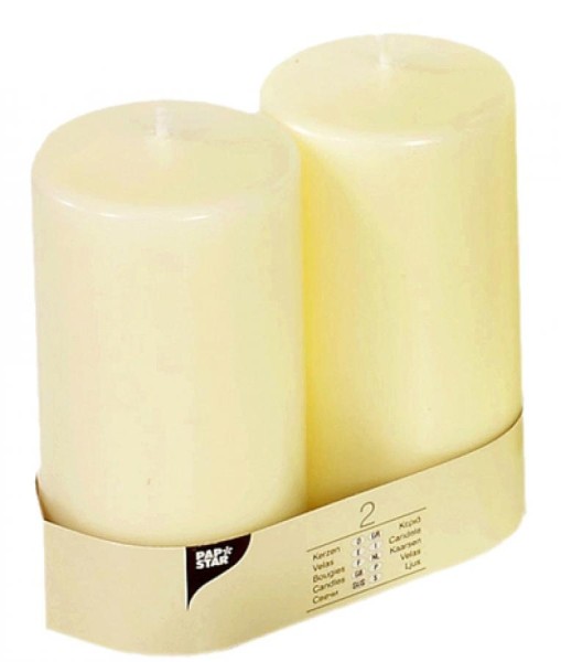 PAPSTAR Stumpenkerze "Ivory", Durchmesser: 80 mm, elfenbein