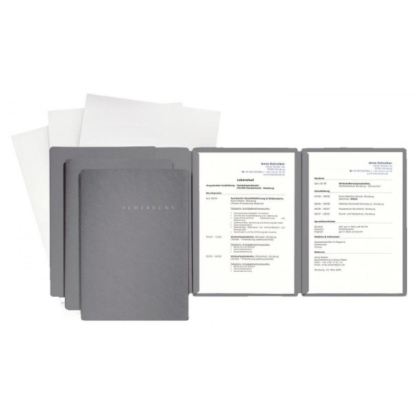 PAGNA Bewerbungs-Set ´Special´, DIN A4, grau, 3-teilig