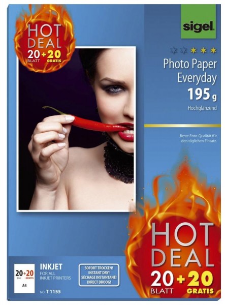 sigel InkJet-Everyday-Foto-Papier ´HOT DEAL´, DIN A4