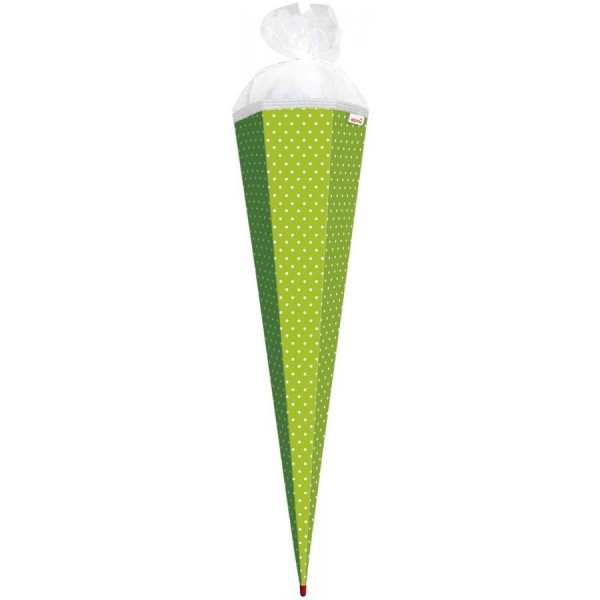 ROTH Bastelschultüte mit Muster, 850 mm, Punkte / grün