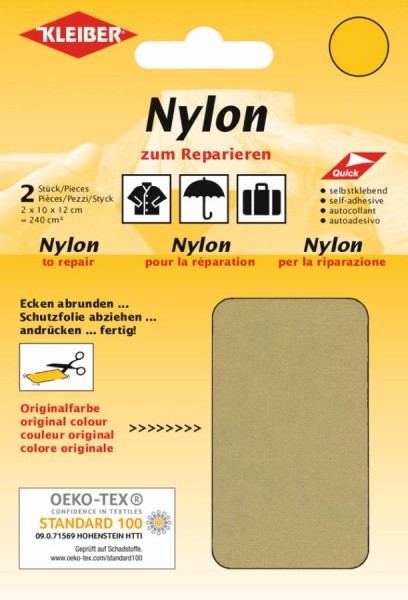 KLEIBER Nylon-Flicken, selbstklebend, beige