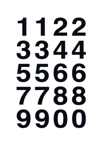 HERMA Zahlen-Sticker 0-9, Folie schwarz, Höhe: 10 mm