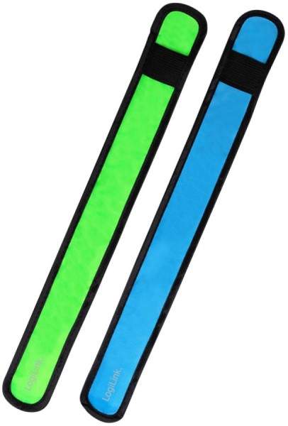 LogiLink LED-Reflektorband, 2er Set, blau & grün
