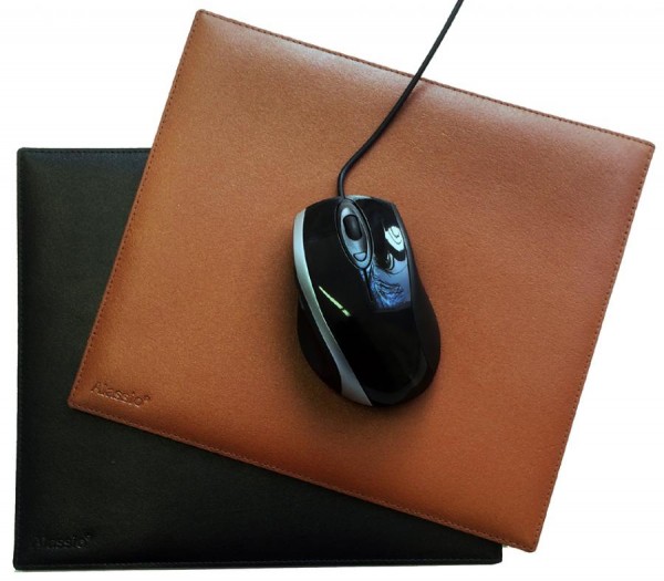 Alassio Maus Pad, aus echtem Leder, Farbe: schwarz