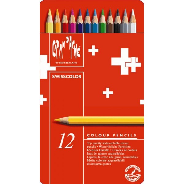 CARAN D´ACHE Buntstifte Swisscolor, 12er Metalletui