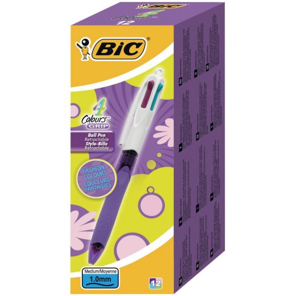 BIC Druckkugelschreiber 4 Colours Grip Fun