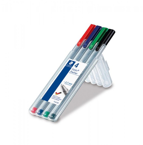 STAEDTLER Fineliner triplus BRILLIANT COLOURS, 4er Etui