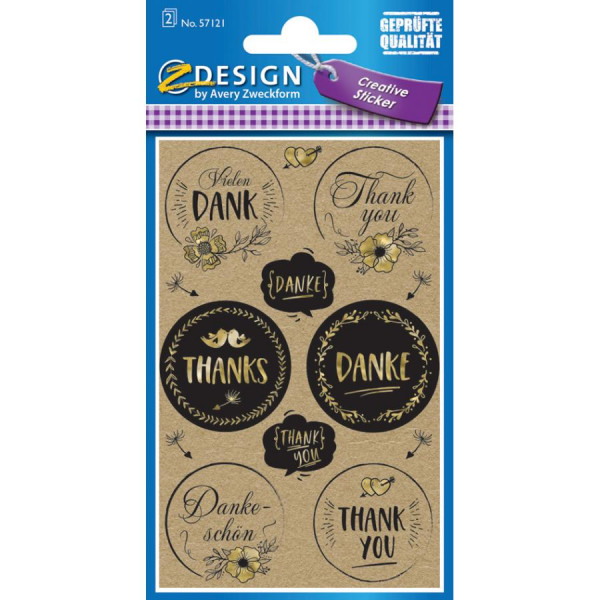 AVERY Zweckform ZDesign CREATIVE Geschenke-Sticker "DANKE"