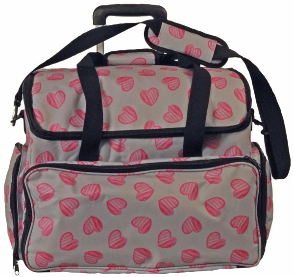 KLEIBER Nähmaschinen-Trolley Punkte , pink/weiß