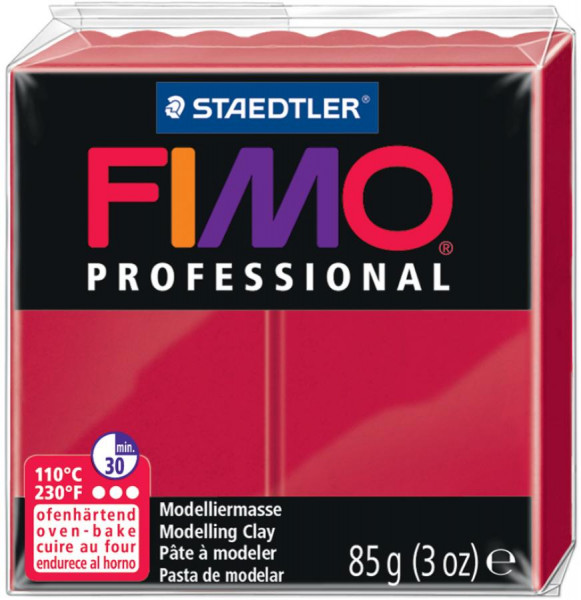 FIMO PROFESSIONAL Modelliermasse, ofenhärtend, karmin, 85 g